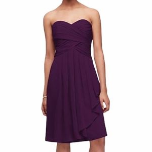 David's Bridal Short Chiffon Plum dress